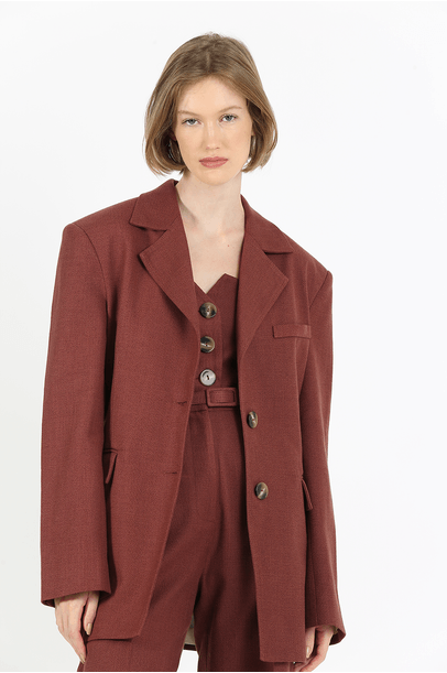 Blazer Lucce Framed - Marrom
