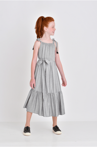 Vestido Vic Gray Shine Fanttina - Cinza