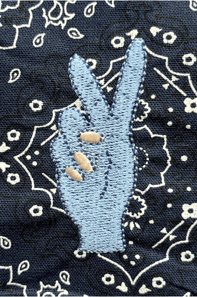 Kit Guardanapo Coquetel Bandana Peace Meza Home - Marinho