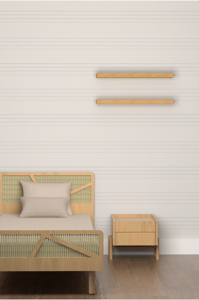 Papel de Parede Listrado Horizontal Edamami + The Kid´s List - Cinza