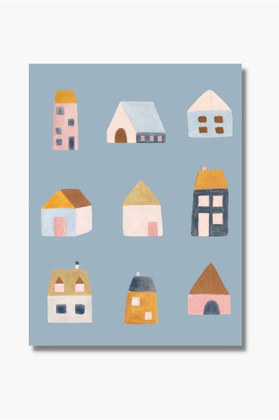 Poster Casinhas Edamami + The Kid´s List  - Azul