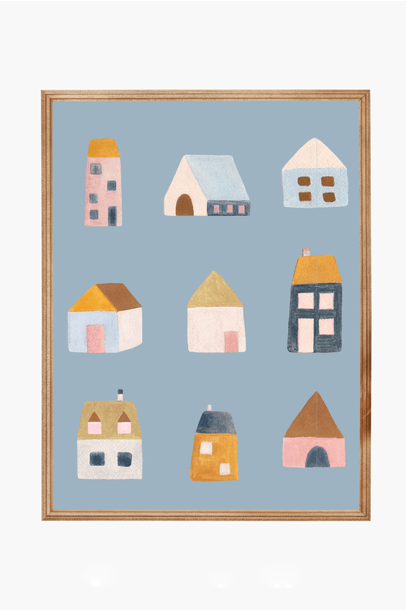 Poster Casinhas Edamami + The Kid´s List  - Azul