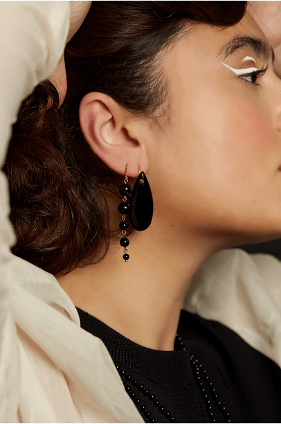 Brinco Claudinha Onix Emerencianas - Preto