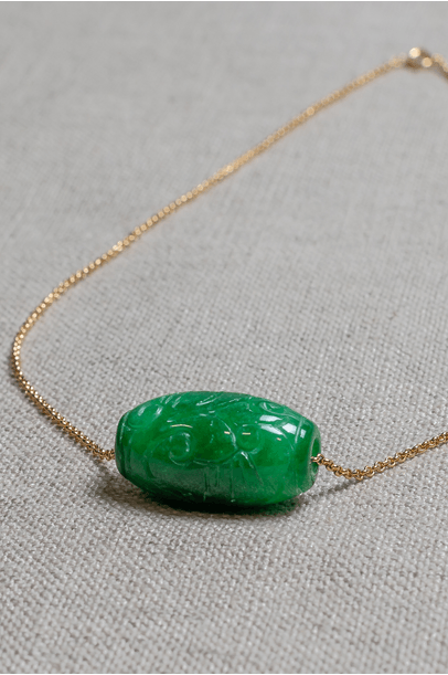 Colar Cris Jade Verde Emerencianas - Verde