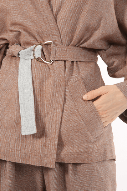 Kimono Double Zemmour Framed - Bege