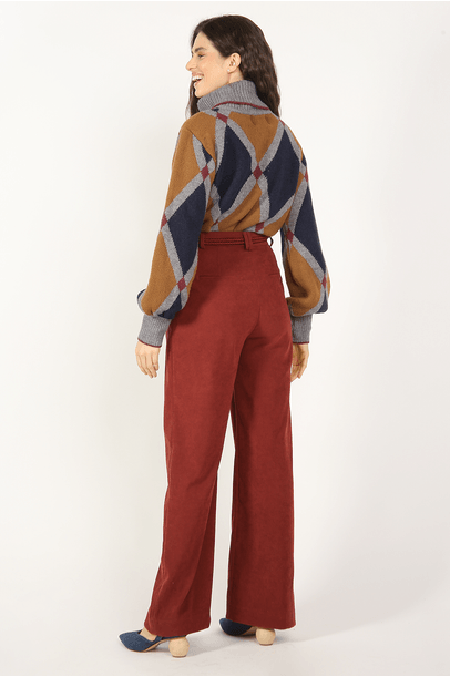 Calça Pantalona Palladio Framed - Vinho