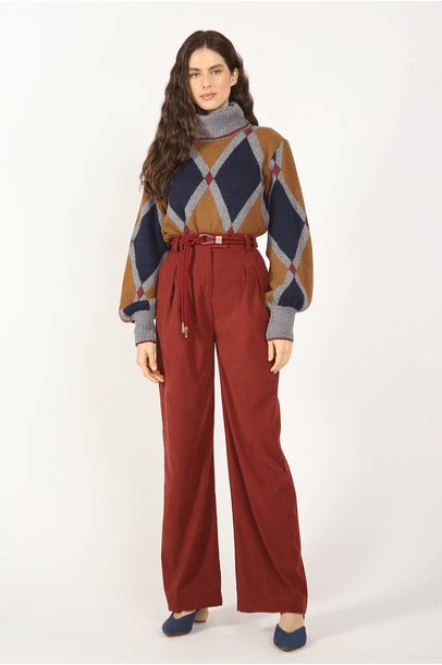Calça Pantalona Palladio Framed - Vinho