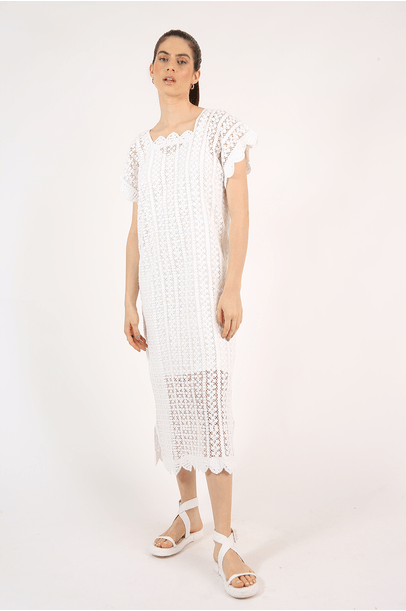 Vestido Encontro Off White Catarina Mina - Off White