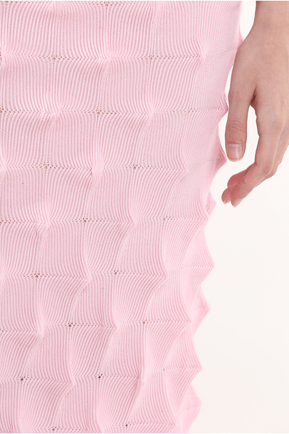 Saia Tricot Textura Rosa Coven - Rosa