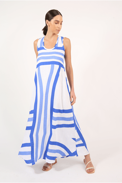 Vestido Celia Euvaldo Quadra Azul Wasabi - Azul