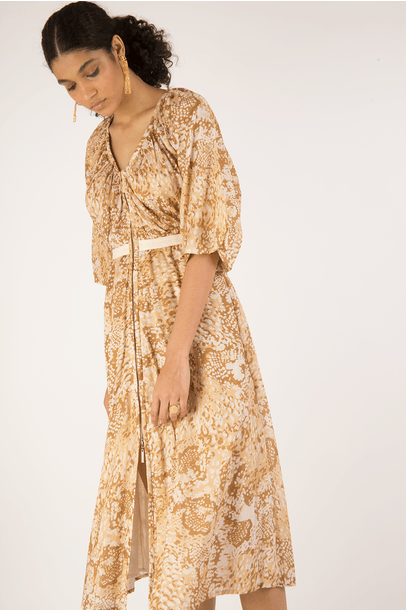 Vestido Cora Serpente Bege Sissa - Bege