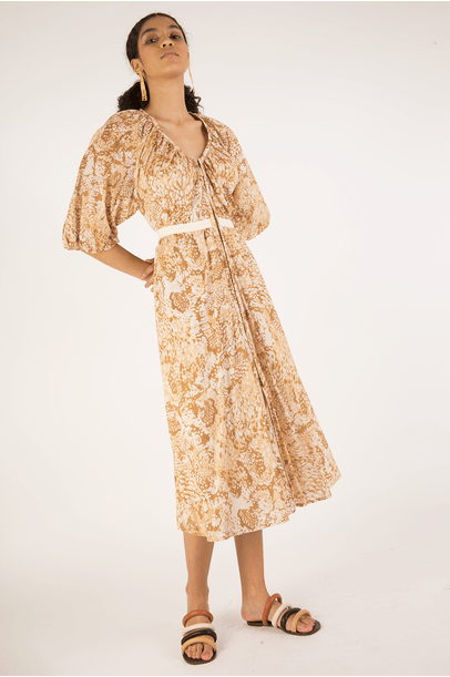 Vestido Cora Serpente Bege Sissa - Bege