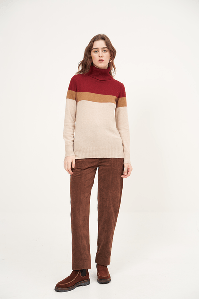 Blusa Tricolor Cashmere Luzzi Framed - Offwhite