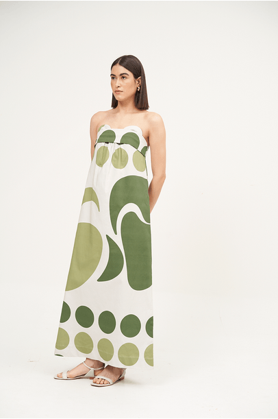 Vestido Pearls Cotton Verde Adriana Degreas - Verde