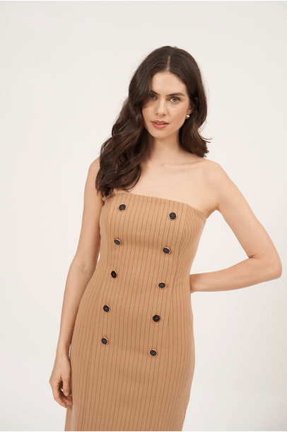 Vestido Midi Manchester Framed - Bege