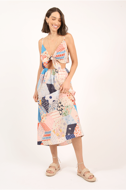 Saia Midi Pippa Framed - Multicolorido