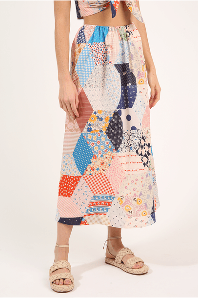 Saia Midi Pippa Framed - Multicolorido