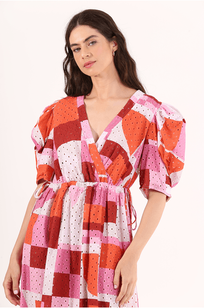 Vestido Imaginário Laise Casinha Linnen - Rosa