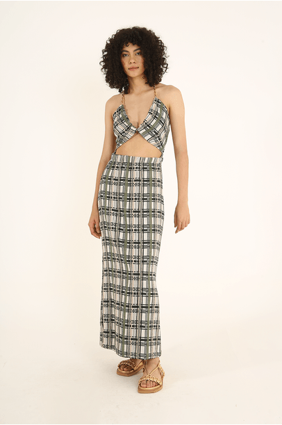 Vestido Midi Nero Framed - Verde