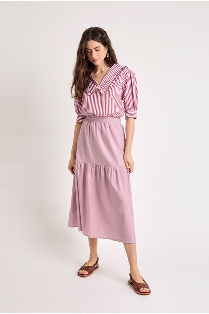 Saia Midi Mencia Clemence - Vermelho