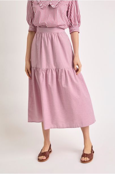Saia Midi Mencia Clemence - Vermelho