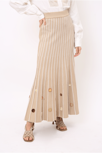 Saia Tricot Com Acrílico Linnen - Bege
