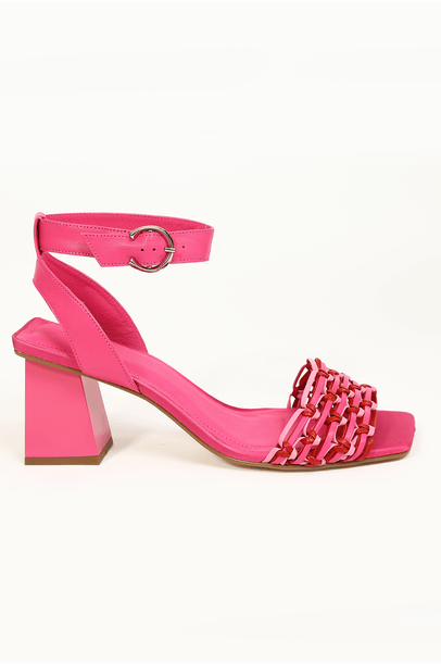 Sandália Boxes Couro Rosa Dl Store - Rosa