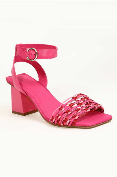 Sandália Boxes Couro Rosa Dl Store - Rosa