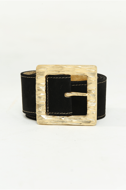 Cinto Fivela Quadrada Vintage - Preto