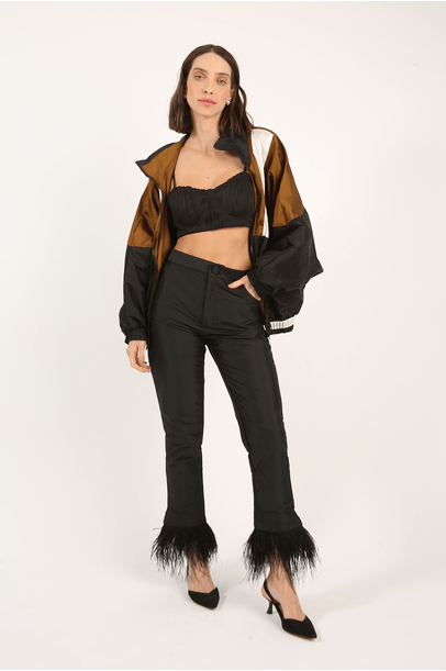 Calça Cigarrete Pena Gallerist + Argalji - Preto - Preto