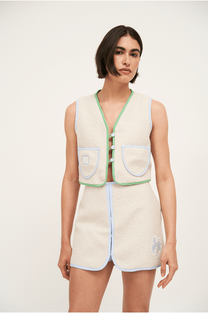 Saia Carmina Fluffy Color Off White Lo De Lui - Off White