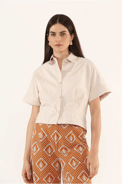 Blusa Jardim Linnen - Natural