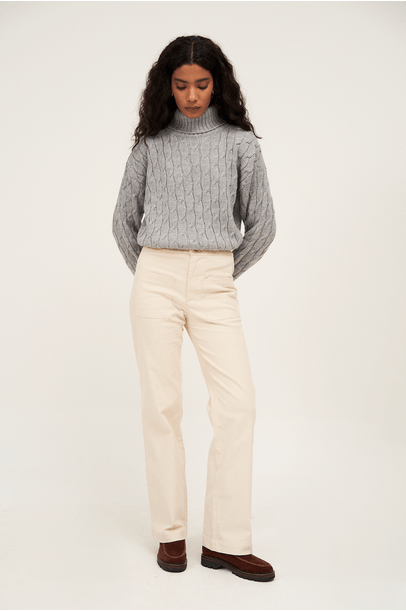 Calca Reta High Clemence - Off White