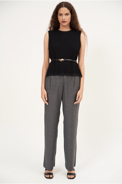 Regata Tricot Waffle Preto Egrey - Preto