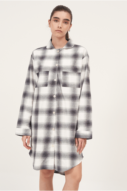 Chemise Flanela Comfy Anotheroom - Preto e Branco