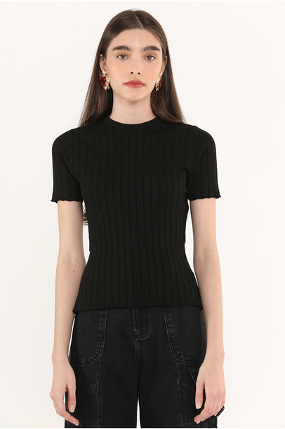 Blusa Manga Curta Bertin  Framed  - Preto