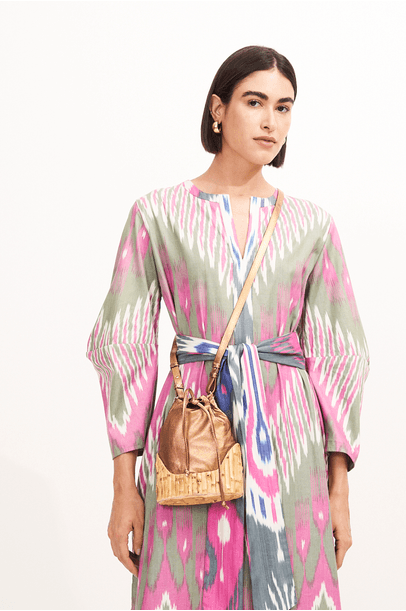 Bolsa Vietnam Bamboo Dourado Glorinha Paranagua - Dourado