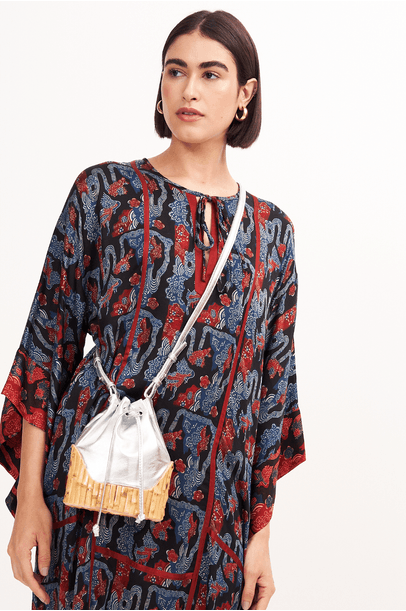 Bolsa Vietnam Bamboo Prata Glorinha Paranagua - Prata