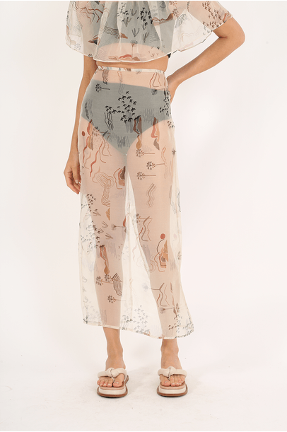 Saia Organza Revoada Off White Laura Cangussu  - Off White