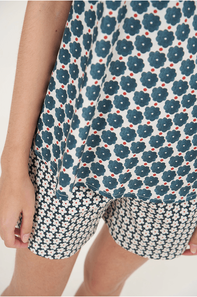 Pijama Olivia Flor Margarida Anotheroom - Azul