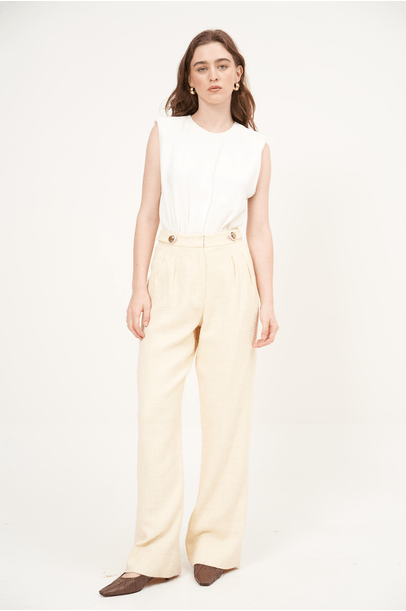 Calca Boucle Textura Isa Off White Nk - Off White