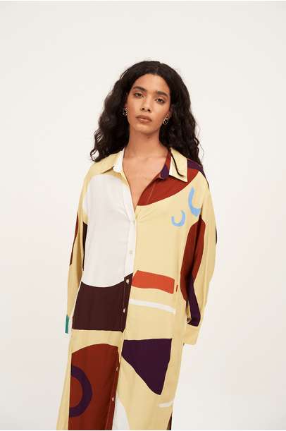 Chemise Longo Modernismo Adriana Degreas - Multicolorido
