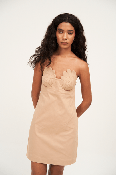 Vestido Balone Concha Bege Adriana Degreas - Bege