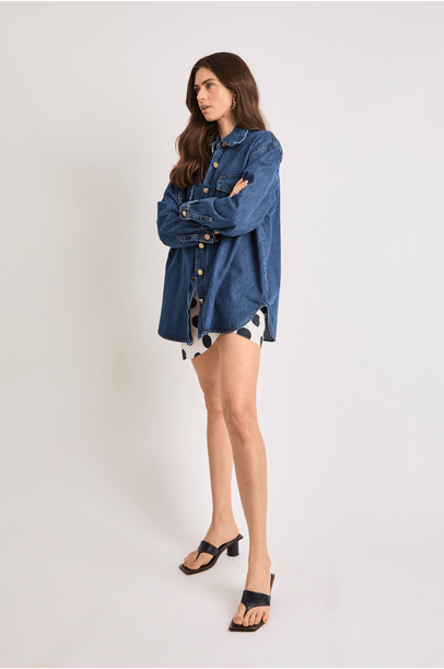 Camisa Jeans Coober Framed  - Azul