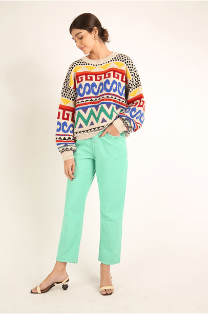 Calça Jeans Gummy Mint All Most Vintage - Verde
