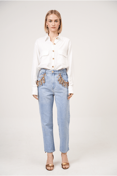 Calça Jeans Fringes All Most Vintage - Jeans Delave