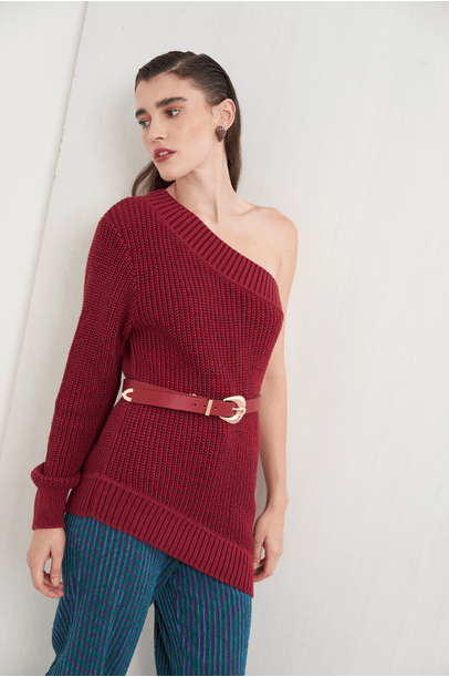 Tricot Assimetrico Vinho All Most Vintage - Vinho