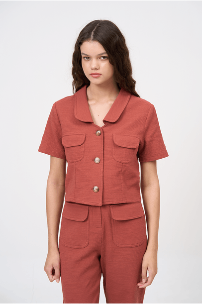 Camisa Mc Cotone Clemence - Terracota