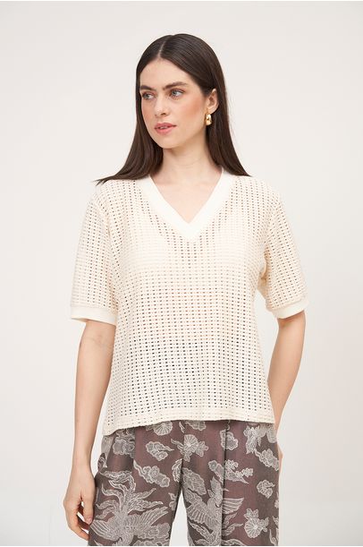 Blusa Kiso Linnen - Off White