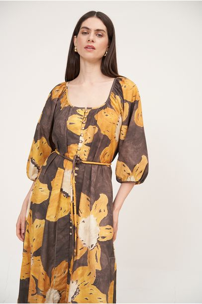 Vestido Michaela Amarelo Cache - Amarelo